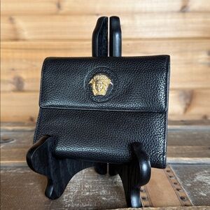 Versace La Medusa Black Compact Wallet